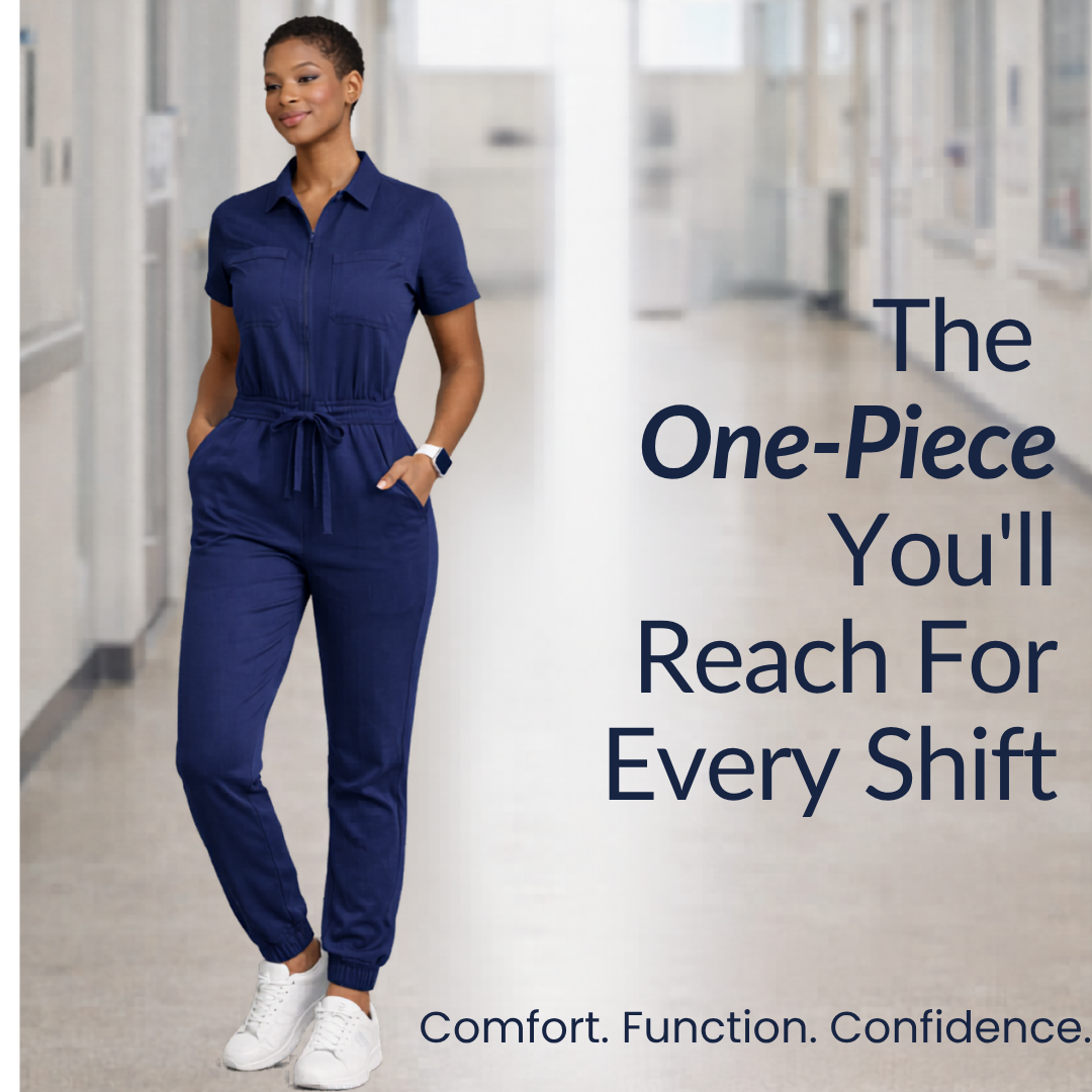 Navy Scrub Jumpsuit – One-Piece Performance Fit