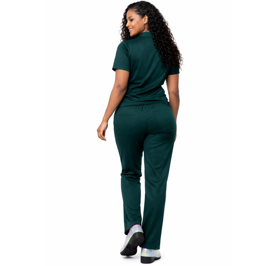 Soft Comfort Polo Scrub Set – Structured Fit (Green & Purple)