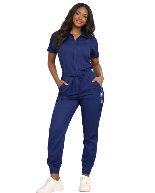 Navy Scrub Jumpsuit – One-Piece Performance Fit